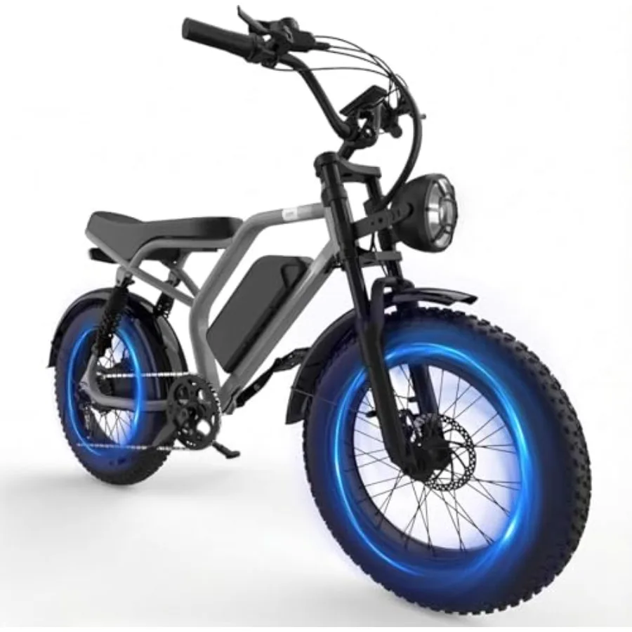 

Full suspension 20 fat tire electric bike for outdoor adventure: aluminum frame black 1500W motor 48V 20Ah removable battery up