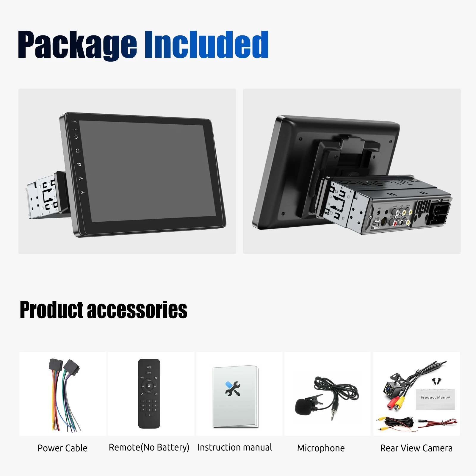 ESSGOO 9" Single DIN Wireless CarPlay Android Auto Car Stereo Player Radio IPS Screen FM BT Handsfree USB AUX TF SWC Mirror Link image 3
