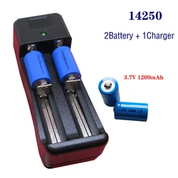 Batería recargable 14250 LS14250 ER14250H 1/2-R6 1/2 AA 3,7 V 1200mah ER14250, baterías de litio (2 baterías + 1 cargador)