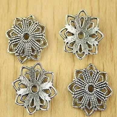 20pcs 19mm hole:2.3mm Alloy matel tibetan silver flower beads caps HWH2727 handmade supplies