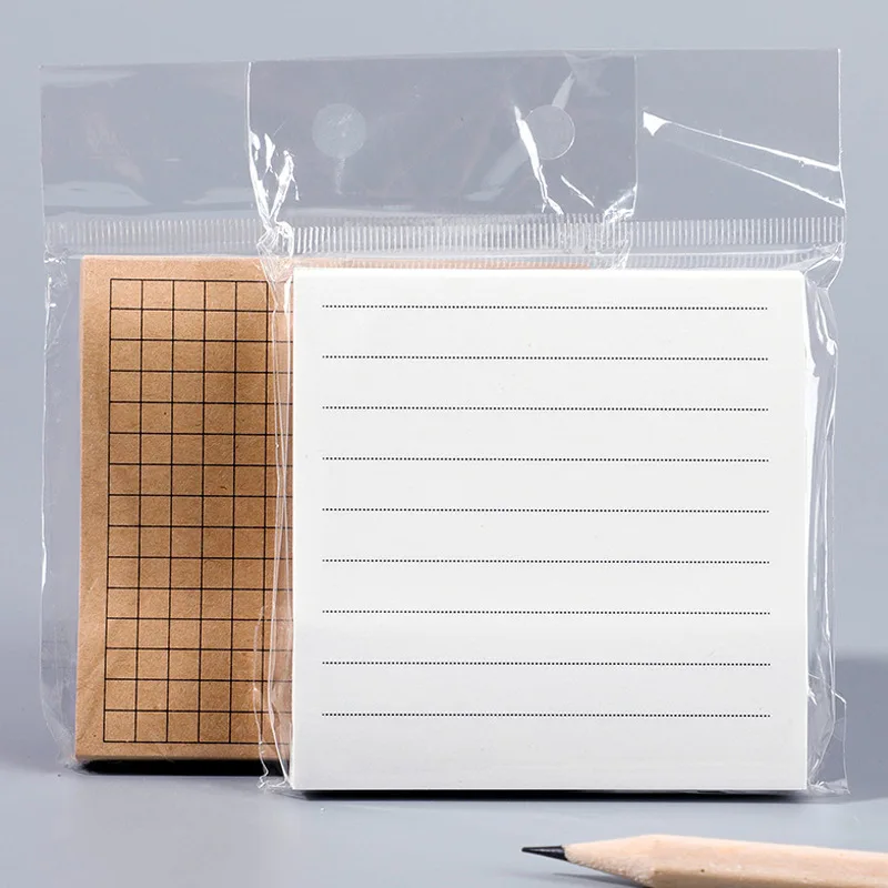 80 Sheets Simplicity Kraft Paper Memo Pad Tearable Student School Supplies Sticky Notes Self-adhesive Office Accessories