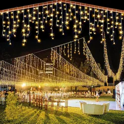 LED Curtain Icicle String lights 5m Christmas Garland Faiy Light Droop 0.4-0.6m Xmas Garden Street Outdoor Decorative Lighting