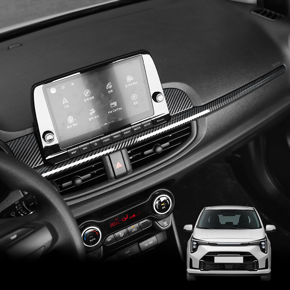 

3Pcs For Kia Morning Picanto 2018-2023 LHD ABS Dashboard Trim Stripe Interior Middle Instrument Panel Decorative Cover