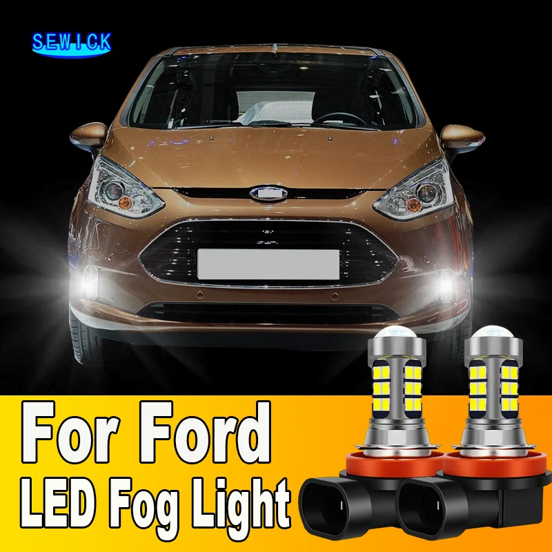 2pcs LED Fog Light Blub H8 H11 Lamp Canbus No Error For Ford B-Max Ka+ 3 C-Max Fiesta 5 6 7 Kuga Focus 1 2 3 4 Mondeo 2001-2021