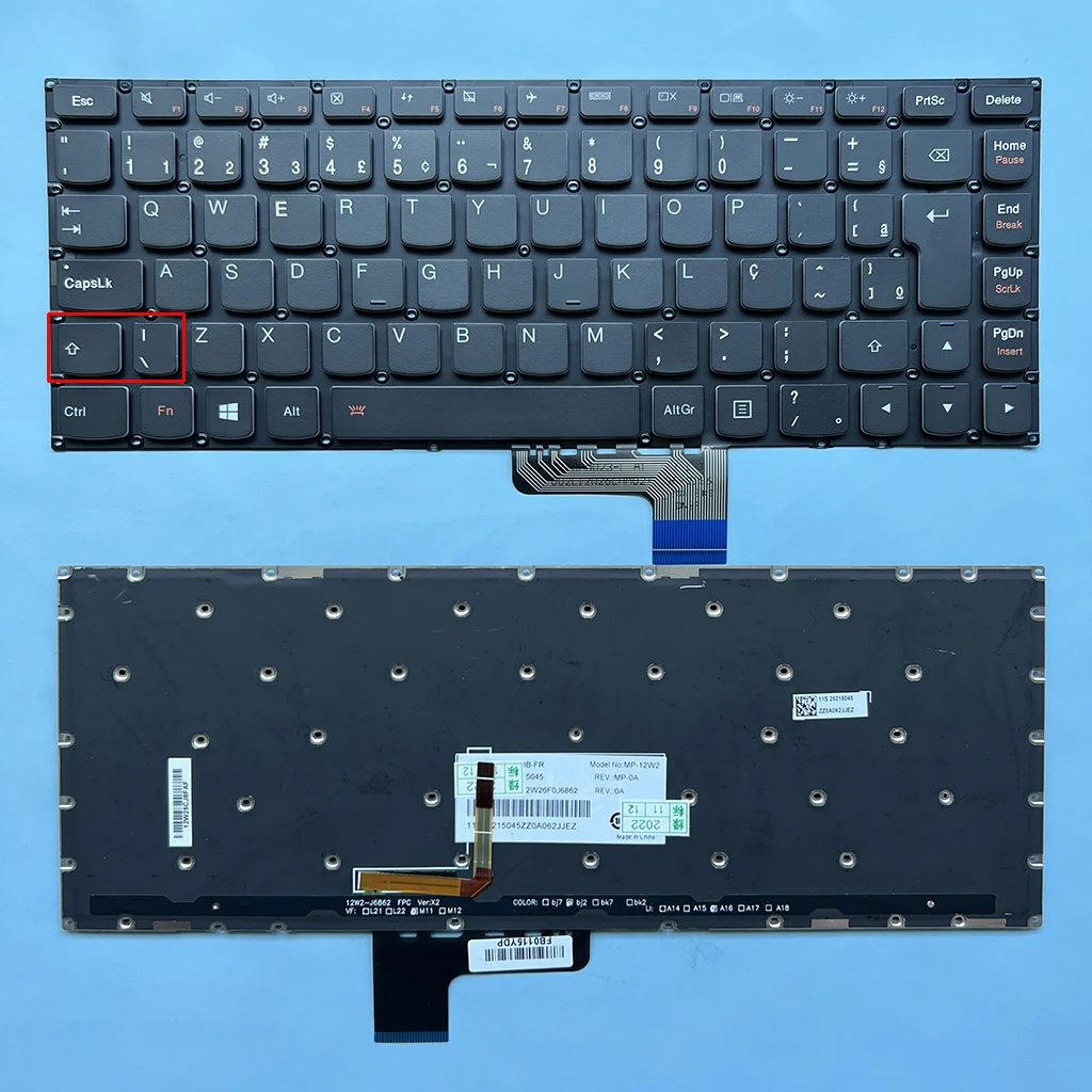 

700-14ISK Brazilian Keyboard for Lenovo Ideapad 500s-13isk E31-70 E31-80 Yoga2 13 ST1C3B-Bz MP-12W26PAJ6862 Pk131382a20 Backlit