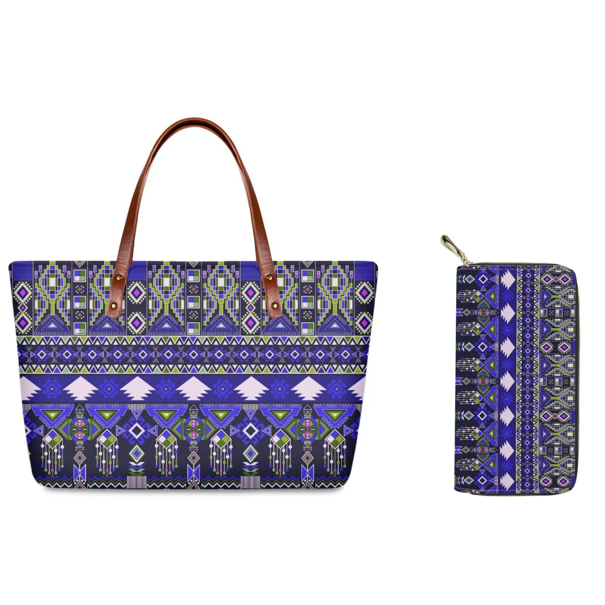 

FORUDESIGNS Peru Ethnic Wallet Tote Large Capacity Lady Navajo African Tribal Bags Combination Women's Handbags Commuting