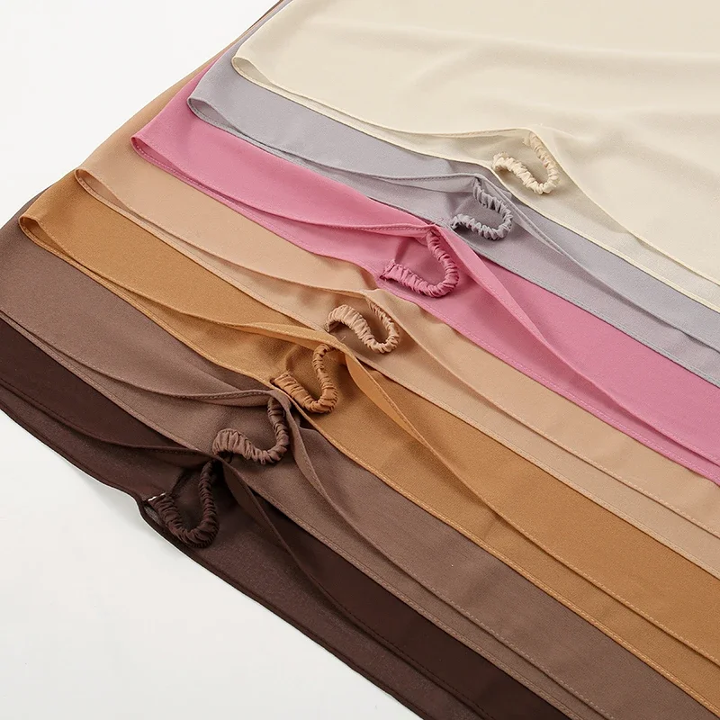 Einfarbige muslimische Chiffon Schal Hijab Stirnband weibliche islamische Kopf bedeckung Schals Wraps für Frauen Hijabs Haar Schals Kopftuch