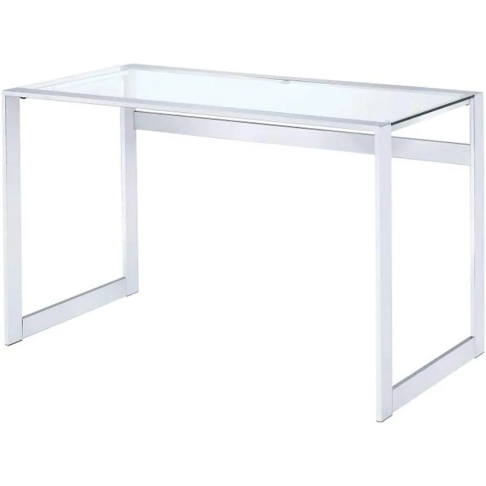 Glass Top Writing Desk Chrome