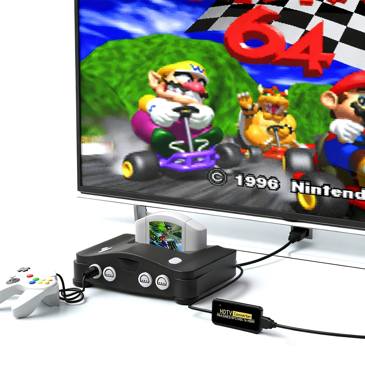 N64 1080P to HDMI Converter Adapter with HDMI Cable for Nintendo 64 SNES Console - Game Cube Plug And Play Restored Game Screen