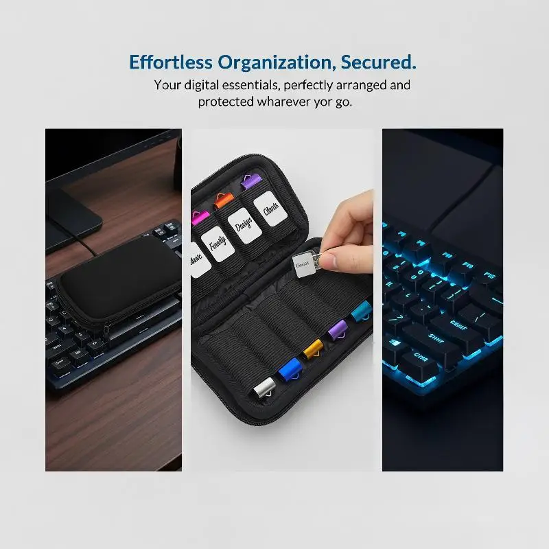USB Flash Drive Case Storage Case Holder USB Flash Drive Electronic Organizer
