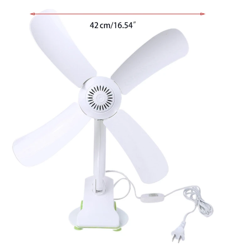 US Plug 220V 16.54นิ้วคลิปบนพัดลมเงียบ4ใบมีดพัดลมสำหรับสำนักงานโรงเรียนหอพักห้องนอนไม่รองรับ AC 110V Drop Shipping