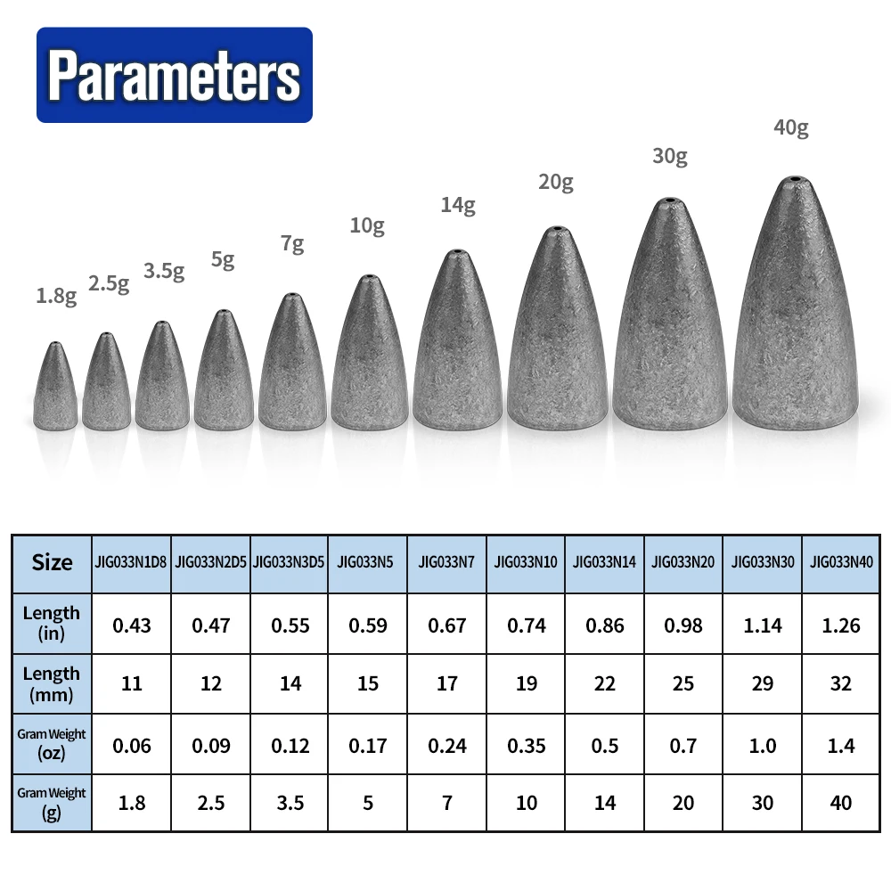 10pcs Heavy-Duty Saltwater Bullet Lead Sinker 5g~30g Bullet Sinkers for Improved Casting Distance and Precision Fishing