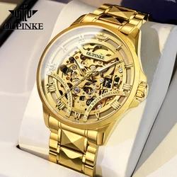 OUPINKE 3210 Original Men's Watch Top Luxury Brand Gold Tungsten Steel Men Automatic Mechanical Watch Classic Fashion Men Watch