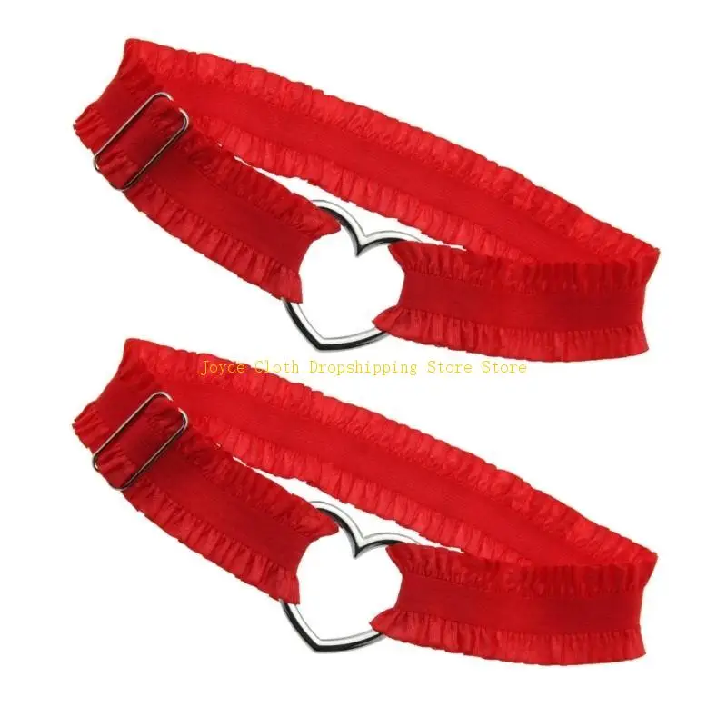 

Versatile Lace Ruched Thigh Garter for Cosplay and Music Festivals Photo Props 10CD