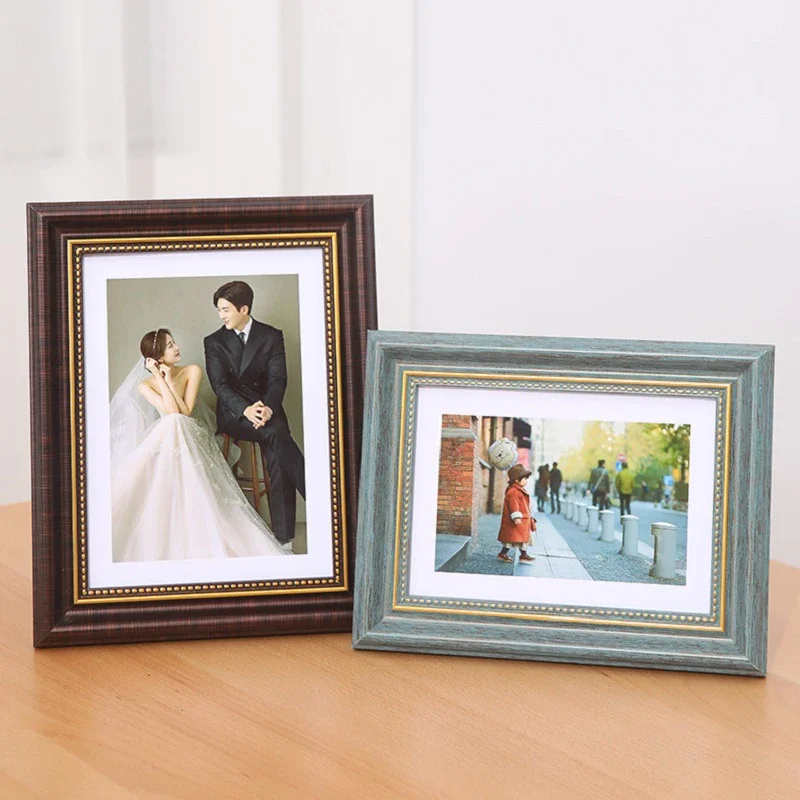 European Vintage Picture Frame Wall Hanging Frames for Artworks and A4 Wedding Photos Antique Style Photo Frame for Home Decor
