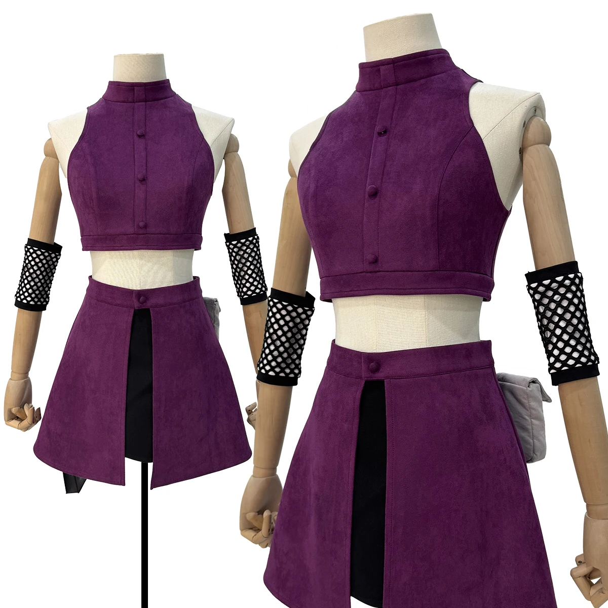 

HOLOUN Yamanaka Ino Anime Cosplay Costume Halloween Christmas Convention Daily Wear Purple Top Skirt Waist Bag Leg Covers