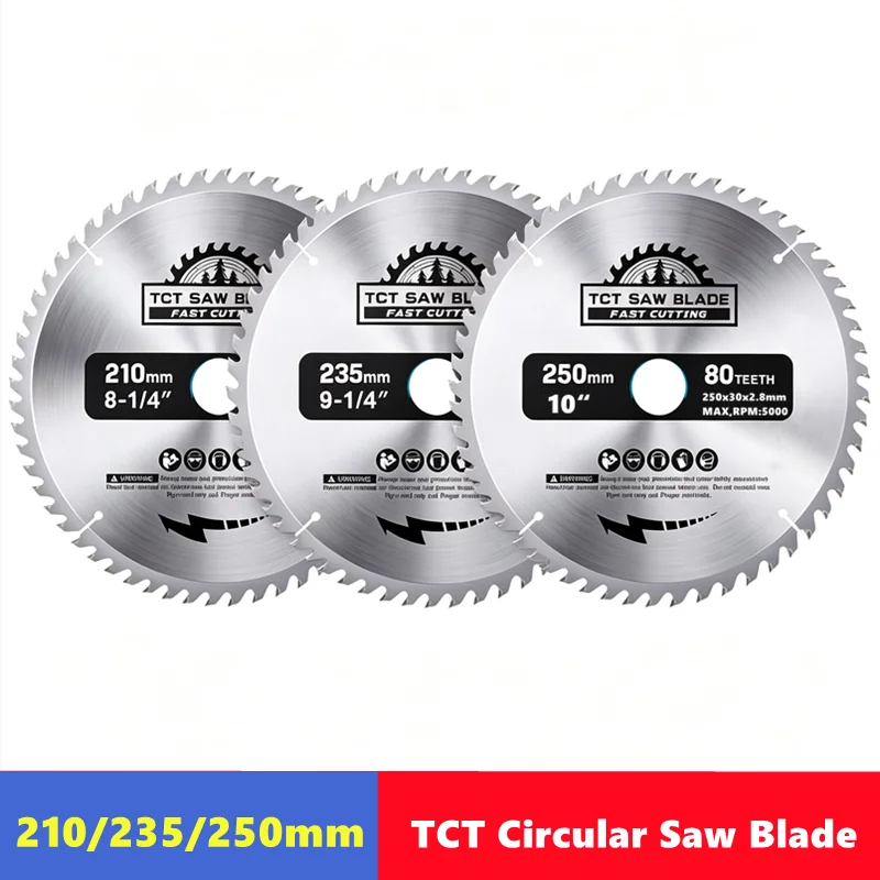 210/235/250mm TCT Saw Blade Woodworking Circular Saw Blade, Used for Cutting Wood, PVC, Plastic Saw Blade Cutting Tool