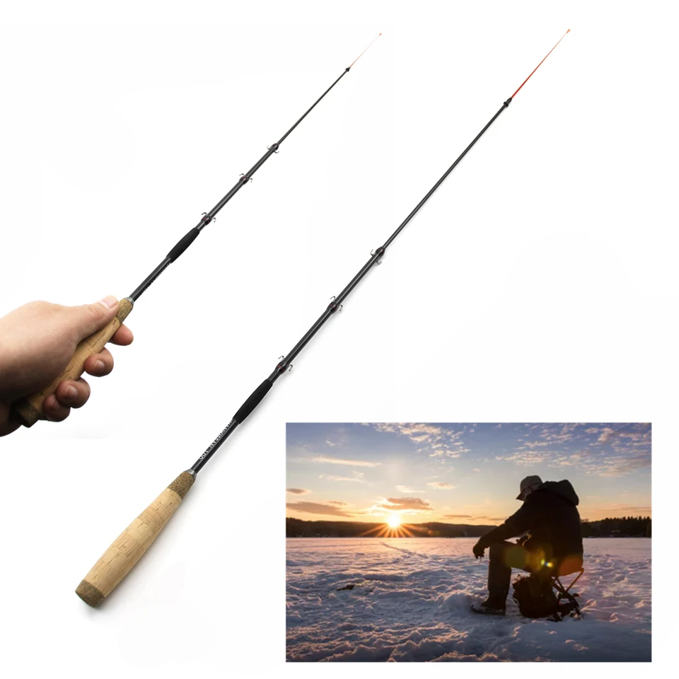 NEW  95cm 30g Winter Fishing Ice Fishing Rod Feeder Carp Fishing Pole Carbon 3 Section Ultra-light Telescopic Fishing Rod pesca