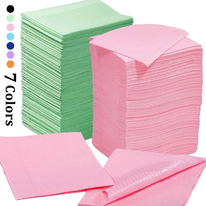 

125PCS Disposable Waterproof Tattoo Clean Pad 7 Color Tattoo Bib Table Covers Clean Pad Patient Dental Napkin Tattoo Accessories