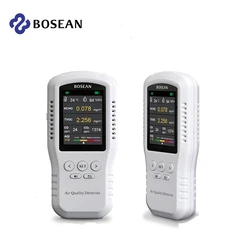 Bosean Air Quality Monitor CO2 CO PM2.5 HCHO TVOC Temperature Humidity Meter Home Air Quality Detector Real Sensor Voice Alarm