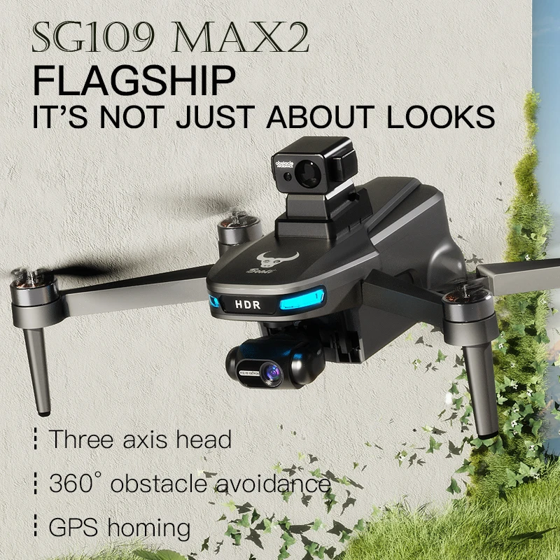 SG109 MAX2 8K GPS 드론 - 3축 짐벌 듀얼 카메라 360 °   장애물 회피 접이식 브러시리스 쿼드콥터