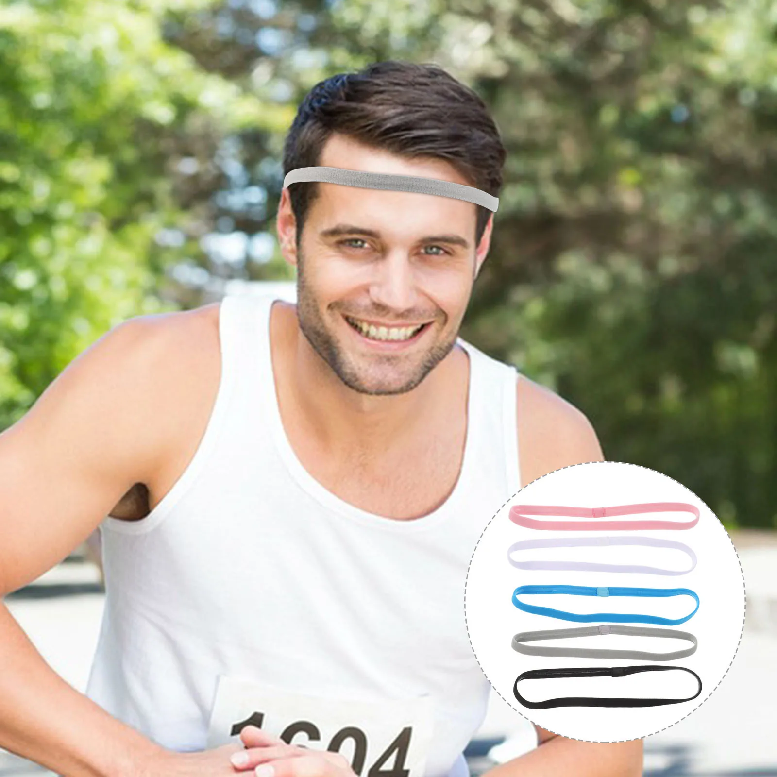 

10Pcs Fitness Headbands Unisex Sweat-Wicking Lightweight Breathable Sport Headbands for Running Exercise Training Athletic