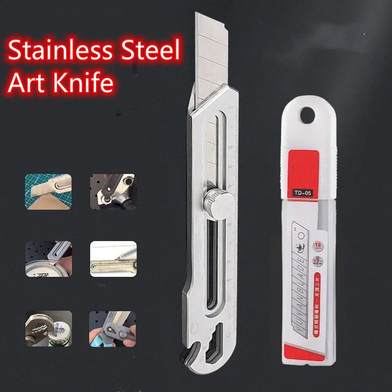 10 In 1 Box Cutter Utility Knife Multifunction Art Knife Heavy Duty All Steel Thickened Industrial Paper Cutter Waterproof