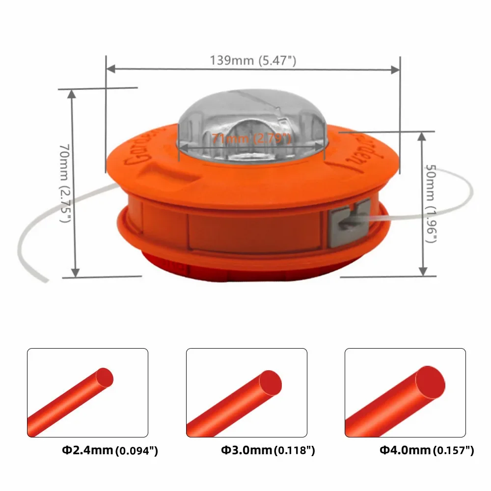 

Universal M10 Aluminum Nylon Brush Mower Bump Spool Grass Trimmer 2 Lines Cutter Head Thread Line String Saw Strimmer Garden