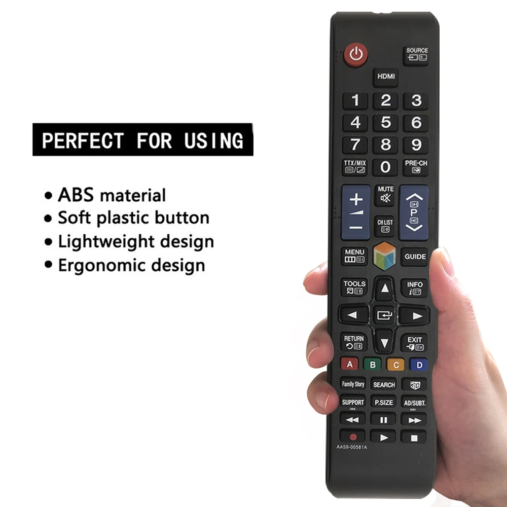 

New Remote Control Compatible with SAMSUNG AA59-00581A AA59-00582A TV 3D Smart Player Replacement Battery Included