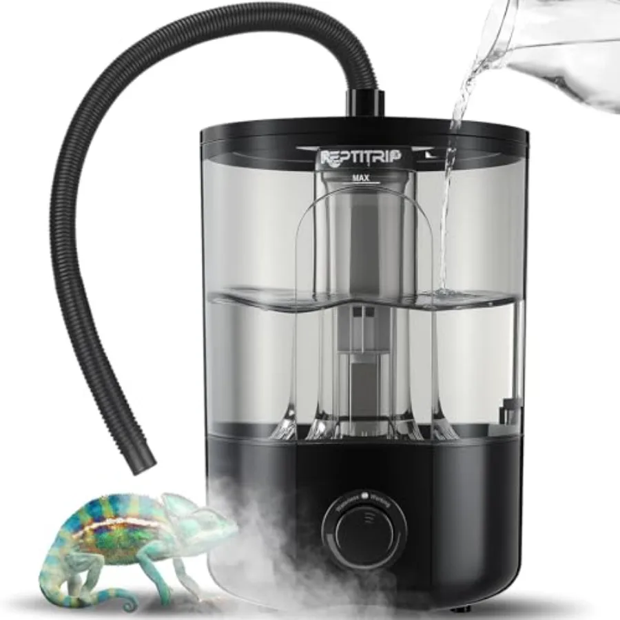 

1 Gallon Reptile Humidifier Fogger for Terrariums with Adjustable Fog Volume Perfectly Designed for Bearded Dragons Lizards Gec