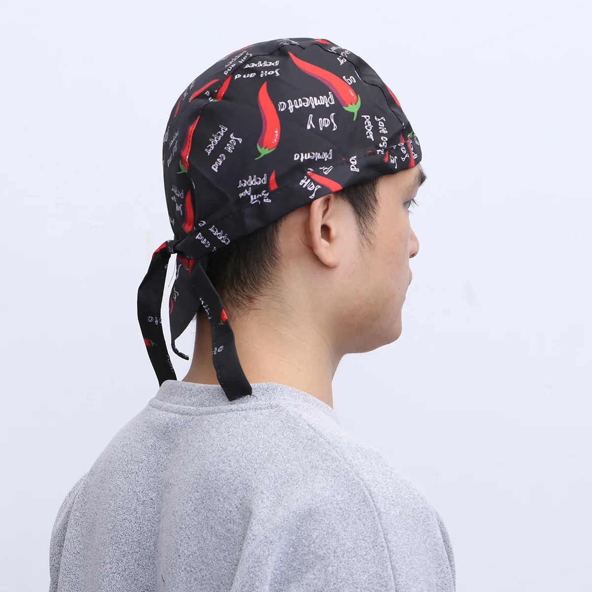 Fashion Cutlery Style Chefs Hat Cap Kitchen Catering Skull Cap Ribbon Cap Turban