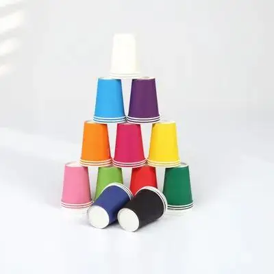 

100 Pcs Colored Paper Cups Colorful Party Disposable Random DIY Crafts for Kids
