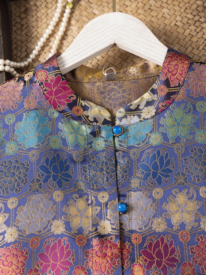 أزياء نسائية لعام 2025 ملابس أوائل الخريف 70% حرير التوت الطبيعي مزدوج الجوانب يرتدي معطفًا بأكمام طويلة على الطراز الصيني الجديد