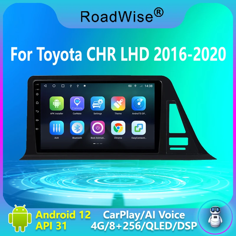 

Roadwise 8+256 Android 12 For Toyota CHR C-HR LHD 2016 - 2020 Car Radio Multimedia Carplay 4G Wifi GPS DVD 2Din Autoradio Stereo