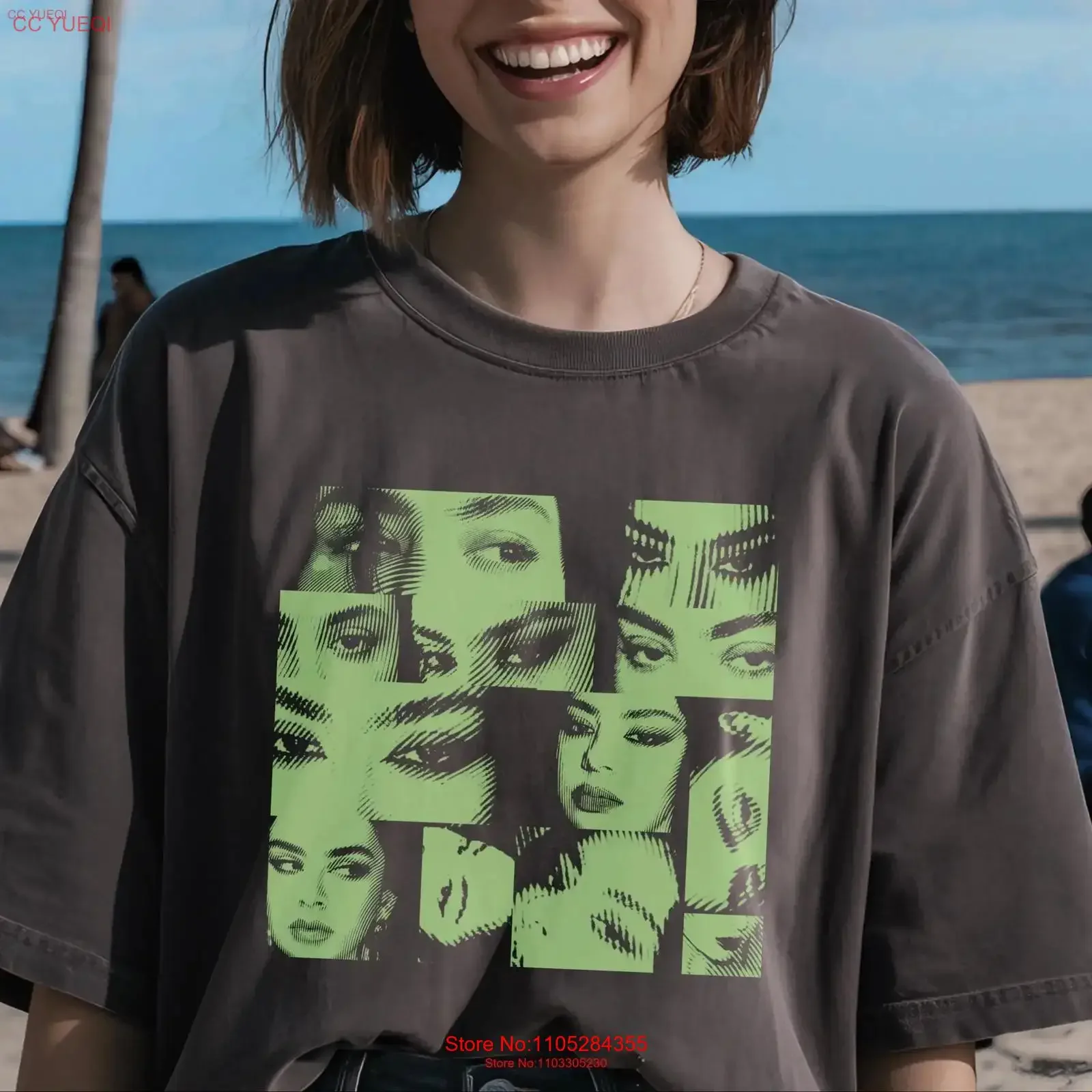 Charli XCX Y2K Linocut T Shirt for the SWEAT Tour Brat Summer Vibes vintage Washed graphic Breathable Casual Stretched homme