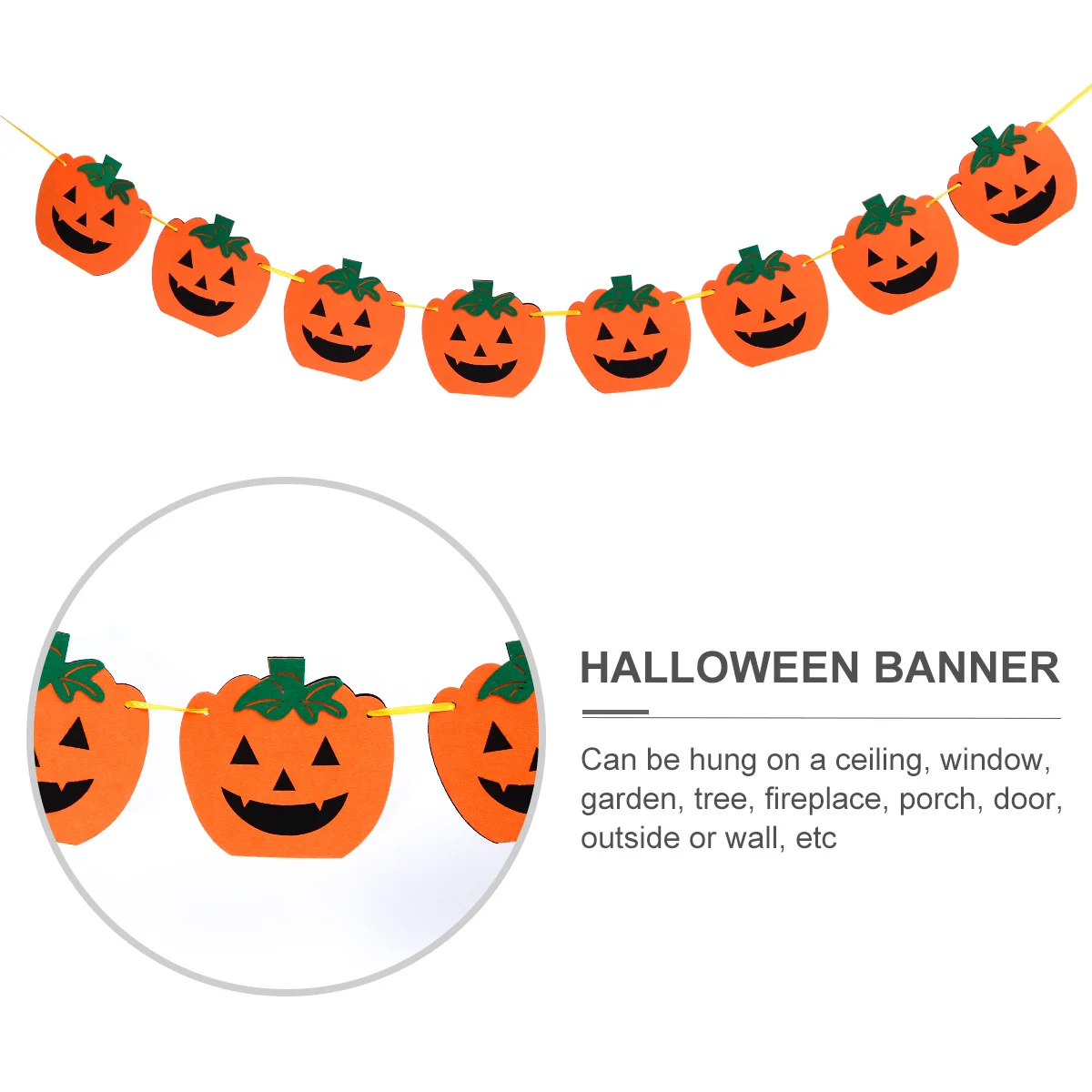 

1Pcs Halloween Pumpkin Banner Decorative Felt Cloth Hanging Banner Perfect for Halloween Party Window Garden Door Wall