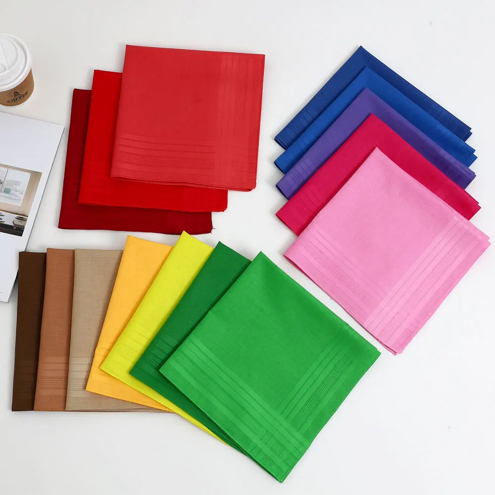 12 szt. Damskich chusteczek z czystej bawełny, męskich chusteczek bawełnianych w jednolitym kolorze, podkładki pod kubki w stylu retro, chłonne ręczniki do wycierania potu.