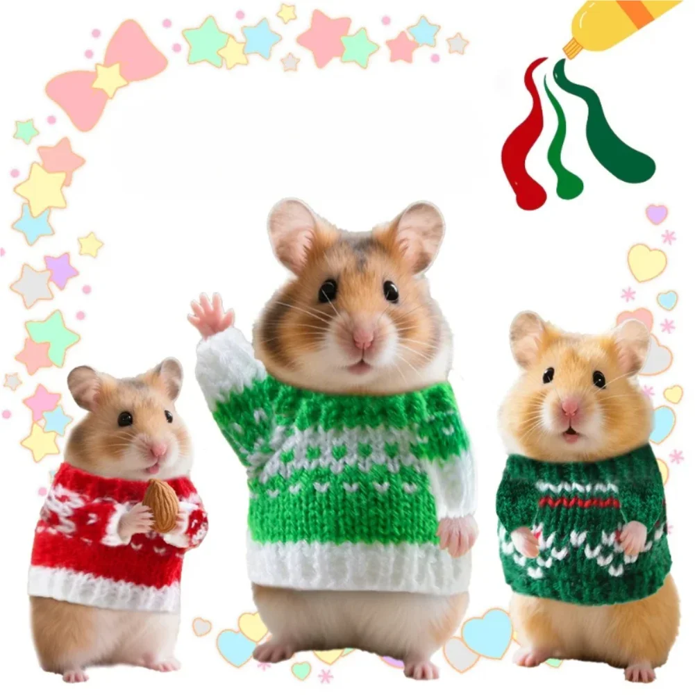 Hamster Warm Sweater Winter Outing Golden Bear Dutch Pig Cute Coat Christmas Decoration for Hamsters Small Animals Accessories