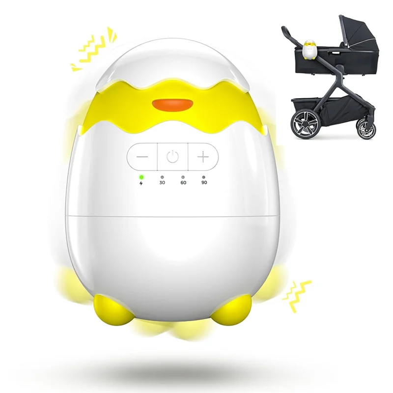 AS60-Rechargeable Baby Rocker لعربات الأطفال، 5 سرعات اهتزاز و4 أوضاع مؤقت، حارس محمول مع وظيفة الذاكرة