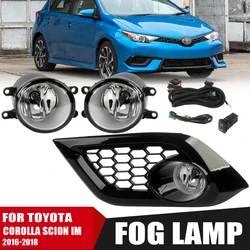 Front Bumper Fog Lamp UpgradeKit FOR TOYOTA Corolla Scion IM 2016 2017 2018 Version Additional Foglight Set Switch + Wiring