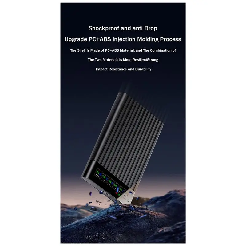 DT21 Type-C Portable Hard Drive Chassis, 2.5 Inch for SATA to USB 3.2 External HDD Enclosure, Intelligent Digital Display,