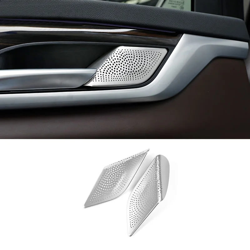 

For BMW 5 Series 6GT G32 G30 17-20 Steel Rear Door Handles Stereo Speaker Cover Trim Car Interior Accessories