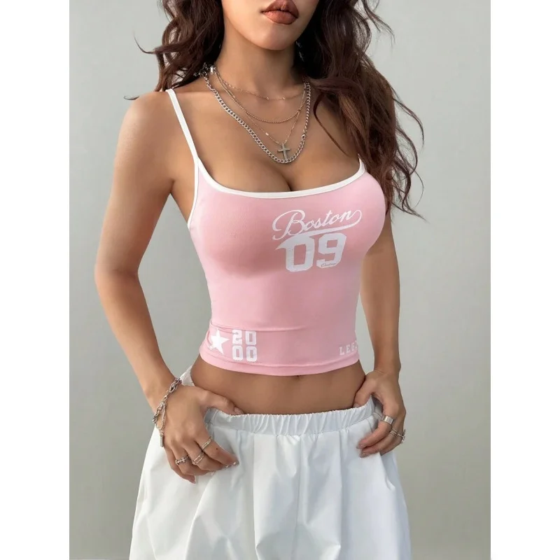 K 79992 Cropped Printed Crop Top Ladies' T-shirt Belly Button Exposure Cross-Border Short Sleeve Other Material 100%