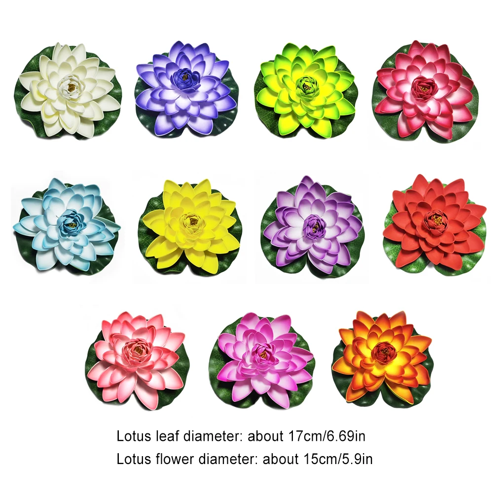 Artificial Lotus Solid Color Simulation Outdoor Garden Fake Flower