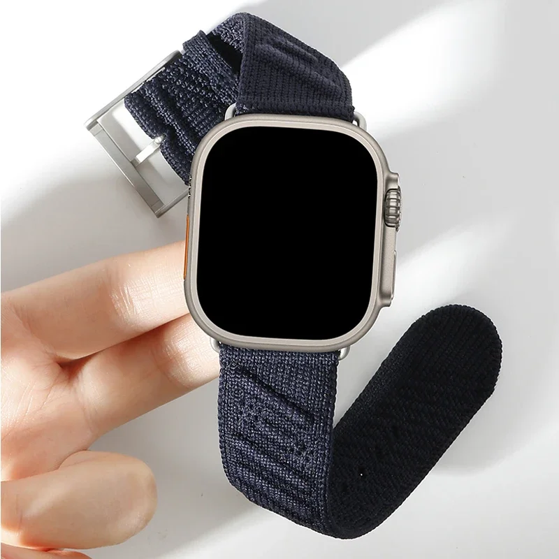 For Apple Watch Ultra 2 10 9 8 7 6 Strap 46MM 44MM 45MM 49MM En Mer Band Bleu Nuit For Apple Watch Series 10 46mm Sport Bracelet