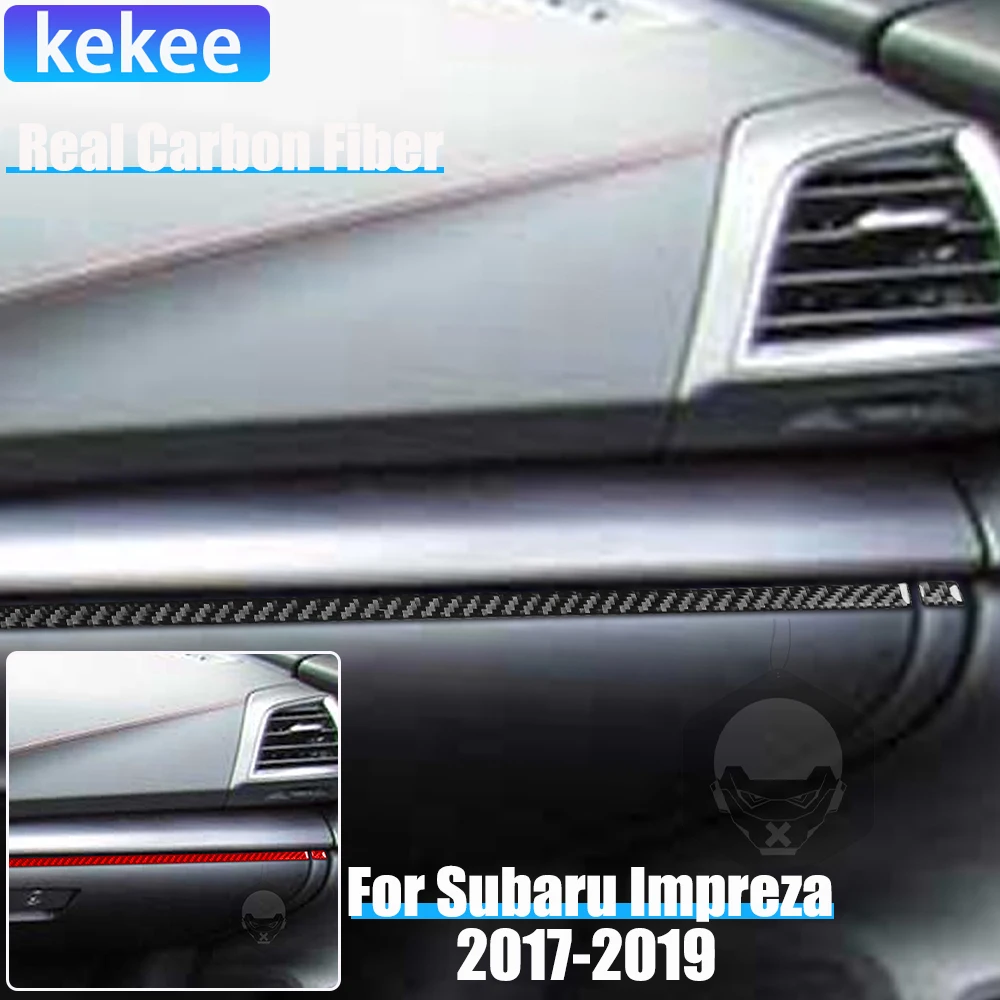 

Настоящее углеродное волокно, автомобильные аксессуары, полоска для хранения перчаток, накладка, мягкая наклейка для Subaru Impreza 2017-2019 Crosstrek 2018-2021