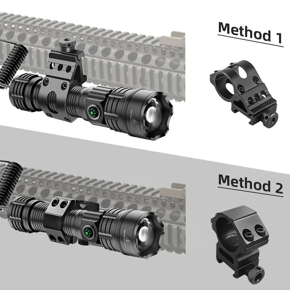 Imagem -05 - Spotlight Luz Forte de Alta Potência Lanterna Laser Led Branco Zoom tipo c Recarregável Busca Militar Tática 30w