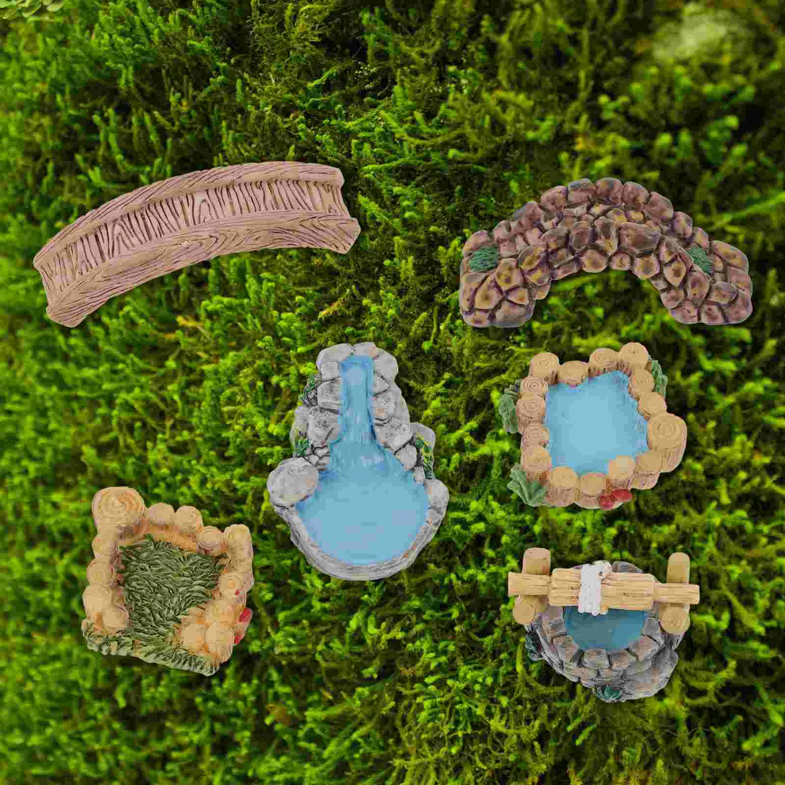 

6 Pcs Micro Landscape Ornament Retro Decor Resin Models Simulated Scene Props Decorative Simulation Fairy Mini Ornaments