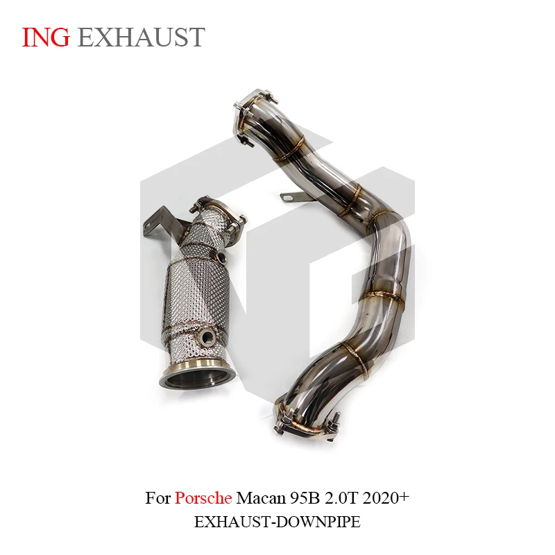 ING Header Exhaust Downpipe Front Tube Accessories for Porsche Macan 95B 2.0T Senser Car Catalyzed Converter Race Pipe System