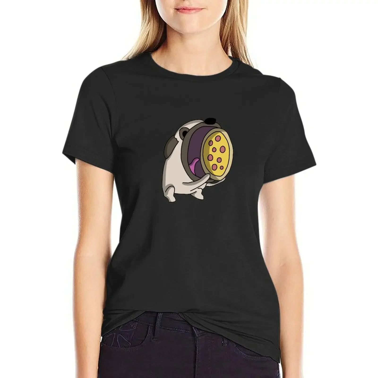 

Pizza Pug - Tiny Snek Comics T-Shirt plus sizes quick drying hippie clothes sweat plus size t shirts for Women loose fit